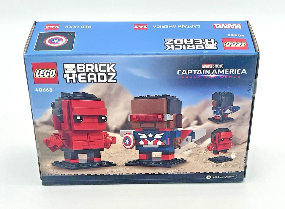 LEGO Brickheadz 40668 Capitán América y Hulk Rojo Marvel Sellado Nuevo en Caja Foto 2 de 4