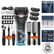 2-Speed Electric Pedicure Kit with 3 Roller Heads for Perfect Foot Care