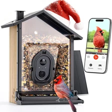 TT Nature Upgrade Squirrel-Proof Bird Feeder with Camera, Solar Powered, Smart A