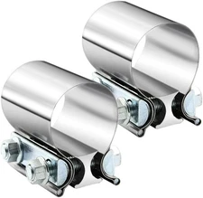 2.25 Inch Exhaust Clamp Butt Joint Band Clamp Sleeve Coupler Stainless Steel