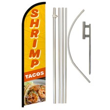 Shrimp Tacos Full Curve Windless Swooper Flag Pole Kit Concessions Food