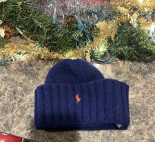 Polo Ralph Lauren Kids Lamb wool Ribbed Beanie Hat - Navy Blue, One Size