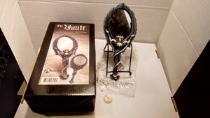 New Alchemy of England Black Angel hand mirror - poly resin - Retired