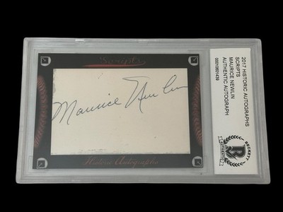 Maury Newlin St. Louis Browns 2017 HA Scripts Signed Autograph BAS Beckett Slab