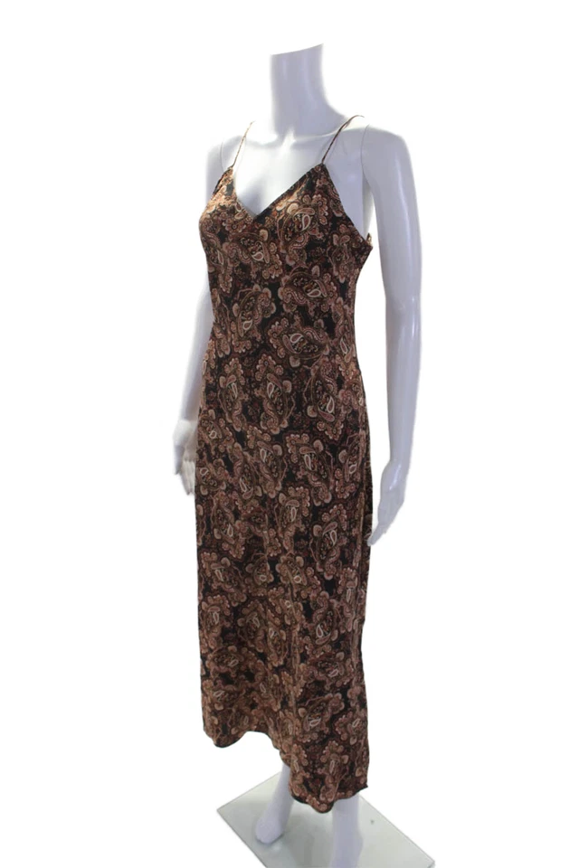 Nili Lotan X Target Womens Brown Paisley V-neck Sleeveless Shift Dress Size XS - Image 2 of 4