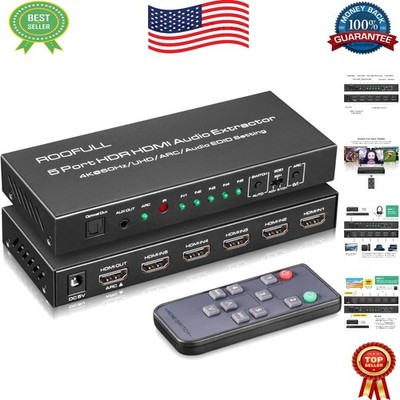 5-Port 4K HDMI Switch with Audio Extractor & Remote for Ultimate Entertainment