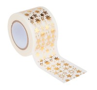 Ursus Masking Tape Sterne 10M Lang 3Cm Breit Klebeband Weiß/Gold