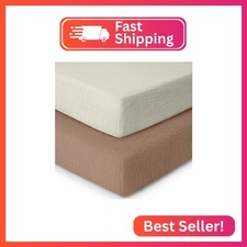 Dreamology Muslin Mini Crib Sheets, 100 Cotton Crib Sheets, 2 Pack, Soft, Crib