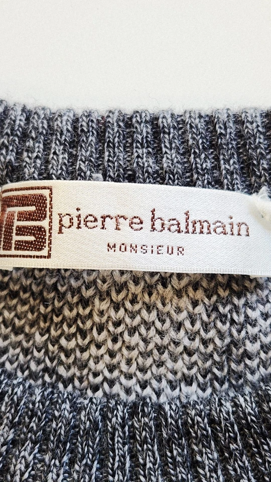 Pierre Balmain Monsieur Pure Wool Jumper Sz18 Quiet Luxury Knit Pullover Vtg - Image 4 of 4