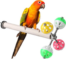 2Pc Bird Stand Perch Toy with Rotating Balls for Parakeets  Parrots