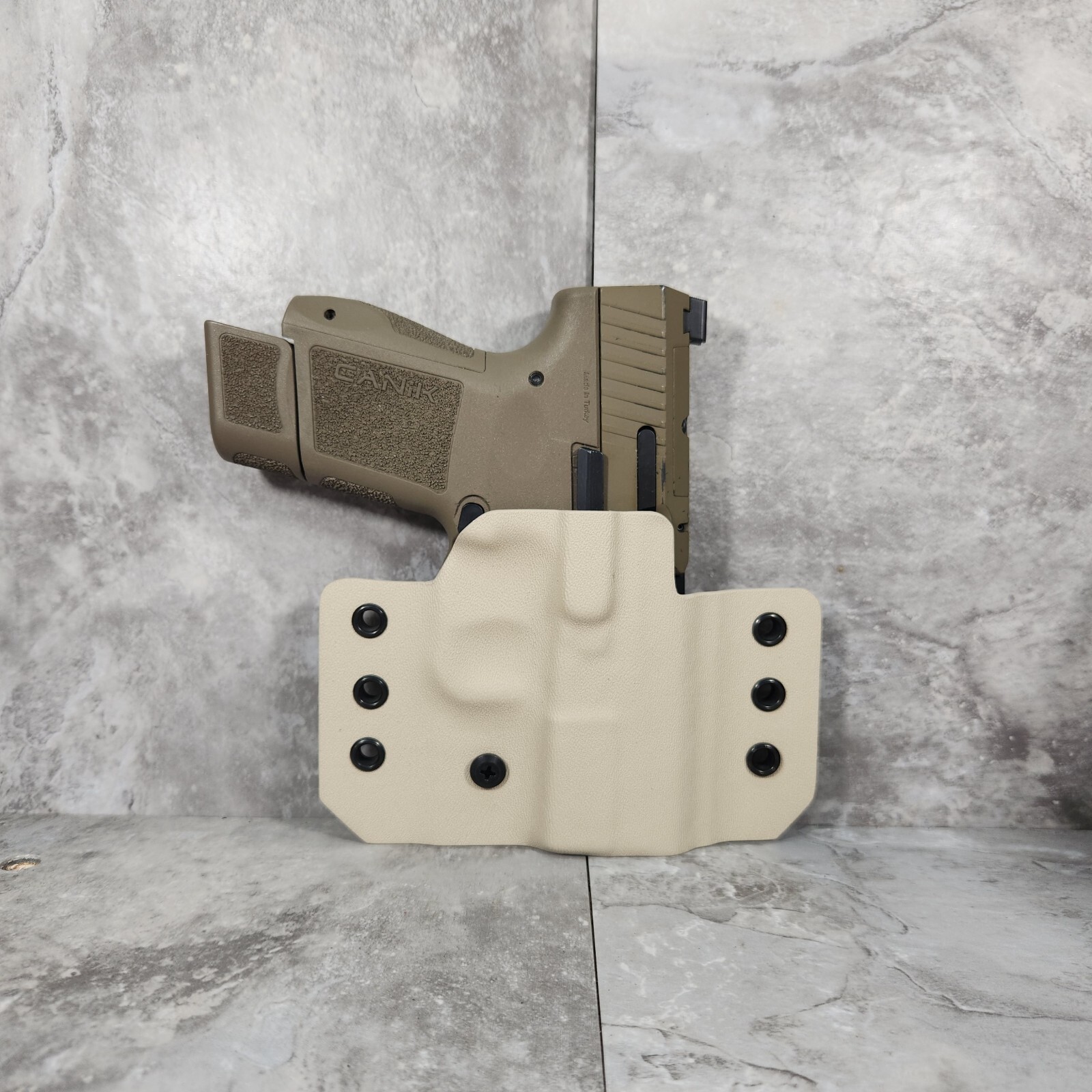 Desert Tan OWB Holster with MM Wings for Custom Model Selection