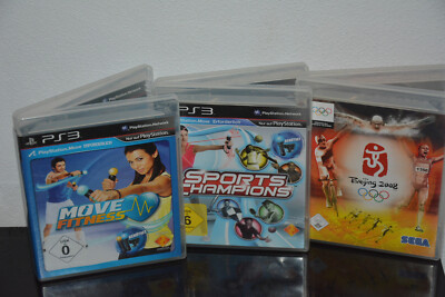 3 x PS3 Spiele - Sports Champions - Move Fitness - Beijing 2008 - Sport Spiele