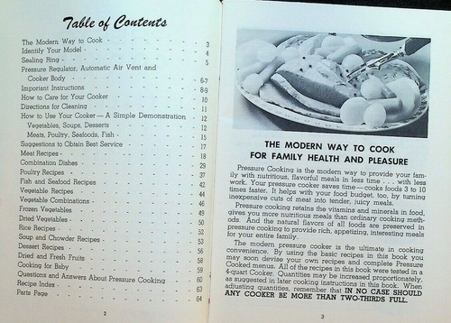 Presto Pressure Cookers Recipe & Instruction Book 1971 Eau Claire Wisconsin - Picture 2 of 4