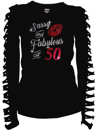 Bling Birthday T-shirt Sassy & Fabulous at 40/45/50/55/60/65th Cut Out S-4X Long