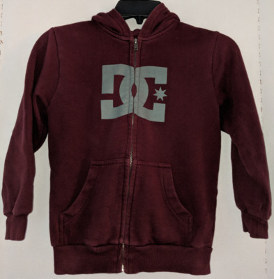 DC SHOES Little Boys 6 Burgundy Fleece Hoodie Jacket M Medium 