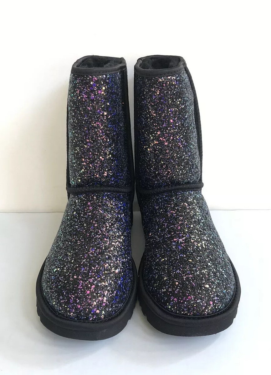 靴 UGG CLASSIC SHORT COSMOS 24cm NEW WOMEN'S UGG AUSTRALIA CLASSIC SHORT COSMOS SEQUIN BOOTS BLACK