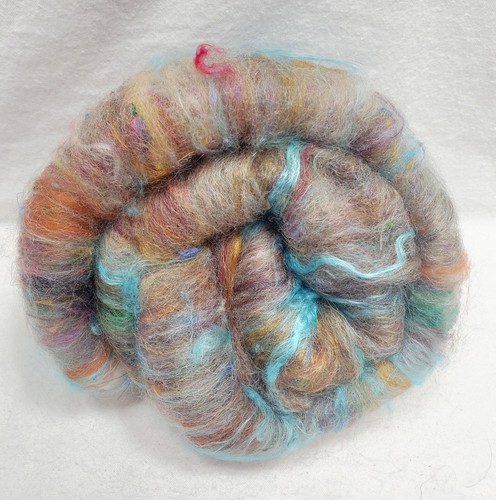 Carded Art Batt 3.25 Oz Merino Top Wool Hand Dye Alpaca Silk Fiber Multicolor - Picture 7 of 18