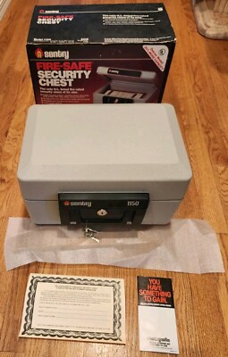 Sentry 1150 Portable Home Security Chest Water Fire Proof Lock Box Safe With Key