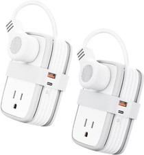 2 Pack 4ft Cord Travel Power Strip Bar GaN 45 W USB C Ports 4 Outlets 2 USB Port
