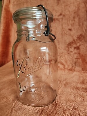 Vintage Ball ideal Mason Jar With Glass Lid. | eBay