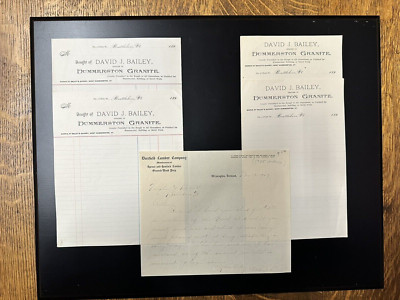 Vintage 100+ Year Old Vermont Quotes Invoices Billing Orders 5 pieces