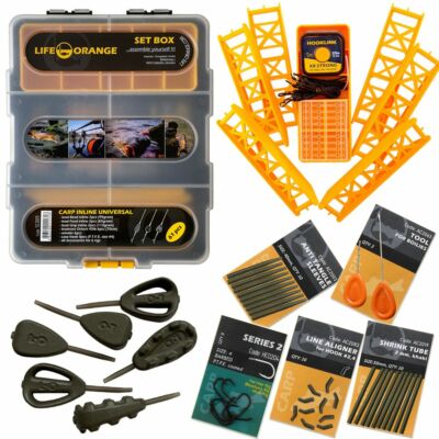 INLINE UNIVERSAL Karpfen SET BOX Life-Orange SC009 Carp in line lead Rig Montage