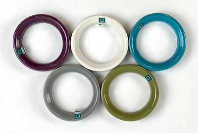 Chive Ring Pot Base Ceramic for Terrariums Assorted Colors 3.75 inch Set of 5