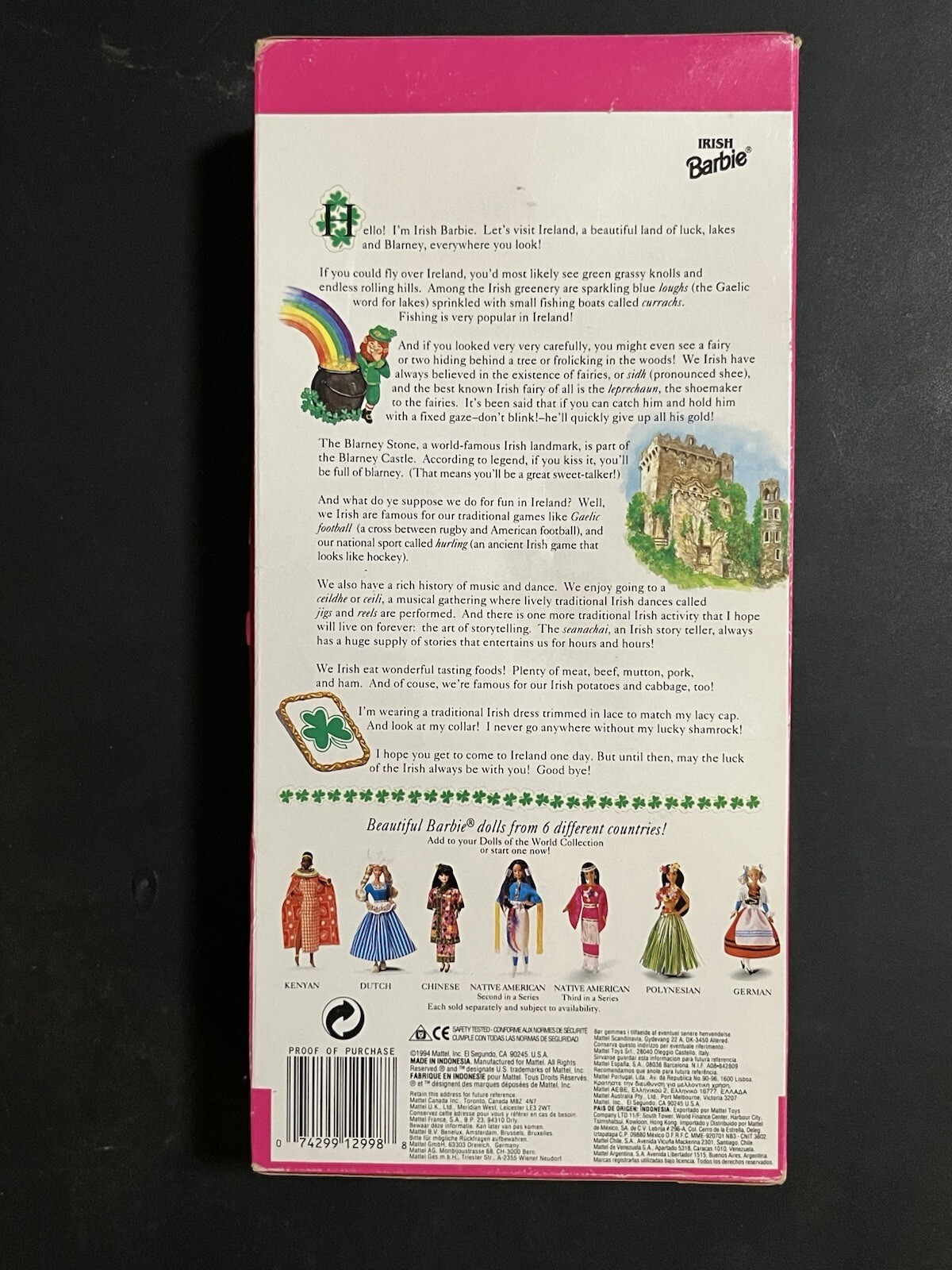 Barbie Irish 12998 Mattel 1994 - Doll World Ireland - Poupée En Boîte - Occasion