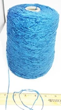 1lb 10oz Machine Knitting Cone Spool Yarn - Moonlight Blue - Chenille Jacquards