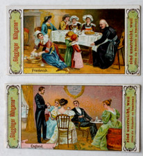 9727 2 Kaufmannsbilder Cards Gögginger Garne Chemnitz Essen Frankreich England