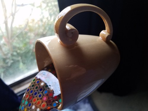 Floating Cup Colored Pencil Carving (sculpture) - Picture 8 of 12