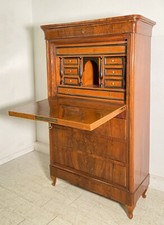 ANTICO SECRETAIRE BIEDERMEIER SEGRETO 1900 LEGNO NOCE RIBALTA SCRITTOIO EPOCA