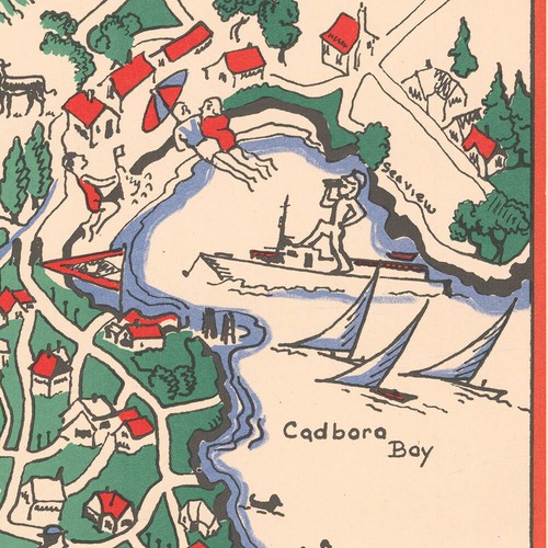 Pictorial Map of Victoria & Vancouver Island British Columbia, Canada circa 1939 - Picture 4 of 12