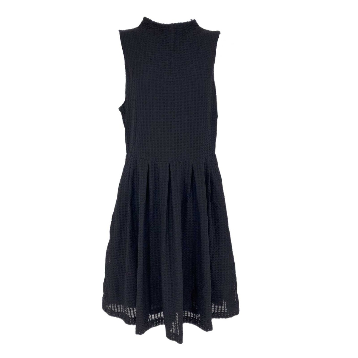navy blue dress for baby girl High Neck Open Back Tailored A Line Mini Dress In Black Woven | EGO US main image 1