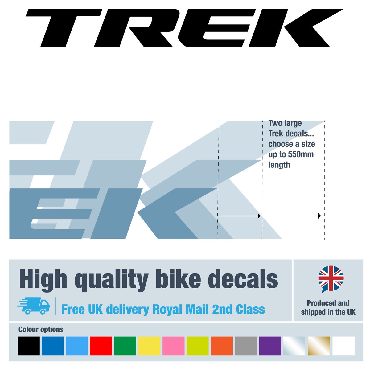 TREK extra long bike decals 325-550mm with free bike protection (20 pack) |  eBay
