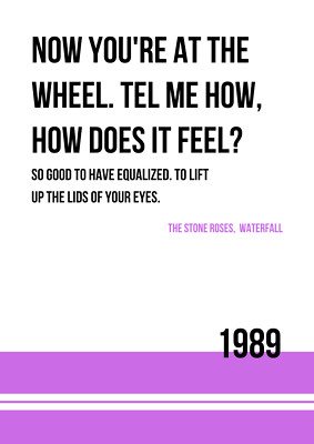 ~* Stone Roses Wall Art Lyrics - Choose any lyrics/artist - free P&P*~