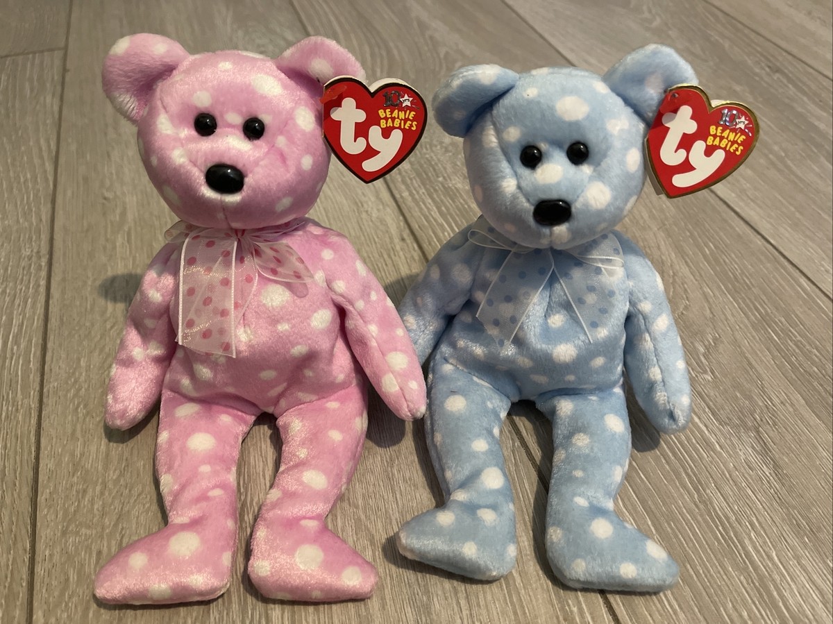 TY BEANIE BABIES BUBBLY FIZZ BEAR RETIRED PLUSH SOFT TOY 10yr