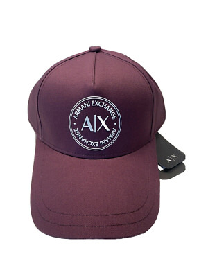 Armani Exchange Men's Circle Line Logo Hat, Grape Shake,O/S