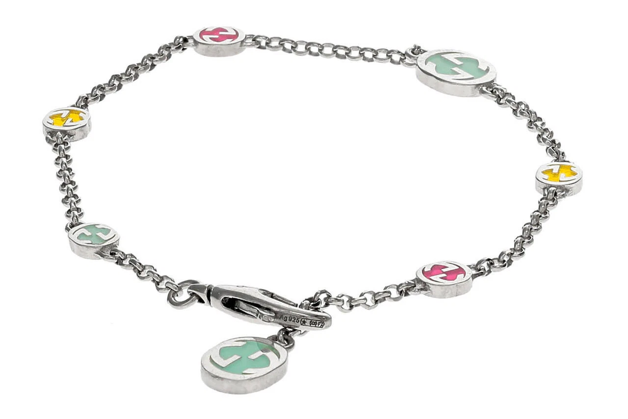 Bracelet émail multicolore GUCCI imbriqué G YBA7289510010