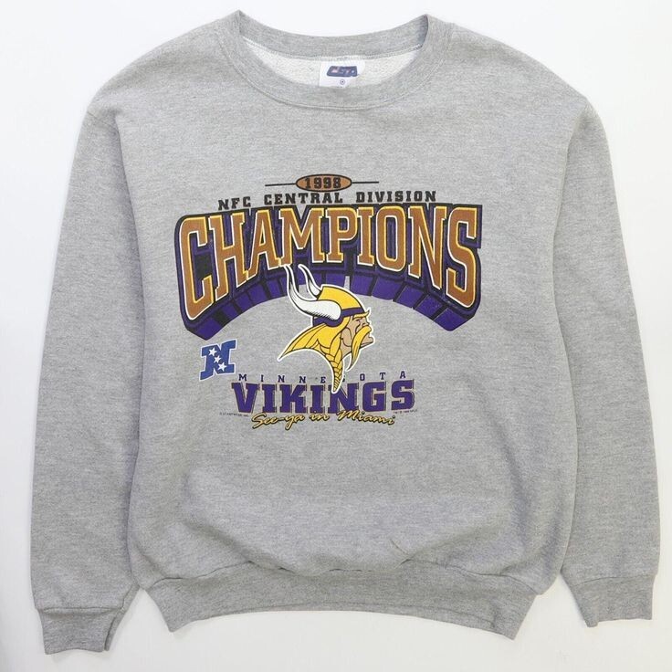 Vintage Minnesota Vikings Sweatshirt Crewneck Grey Color Vintage Minnesota Vikings Sweatshirt Crewneck Grey Color