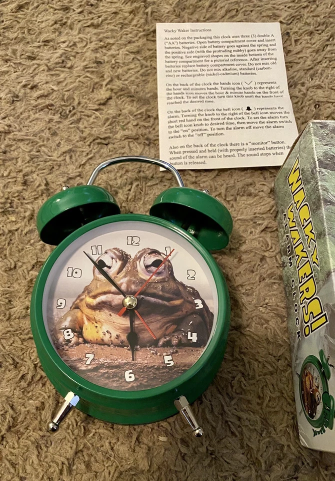 New Wacky Wakers Bull Frog Alarm Clock Croaks New Old Stock Wacky Animal Clock - Image 3 of 4