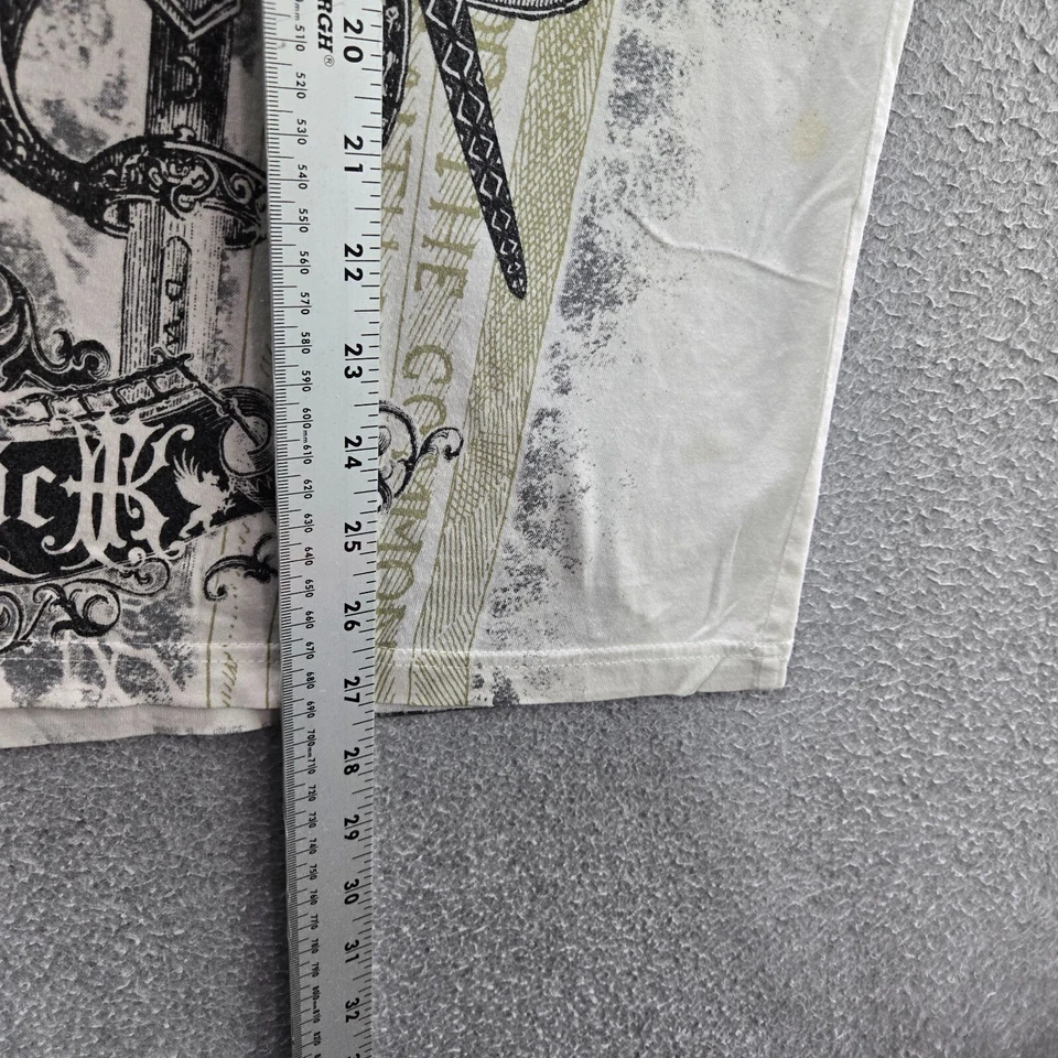 Konflic Men Shirt Medium Cream Grunge Angel Wings MMA Y2K Tee - Image 3 of 4