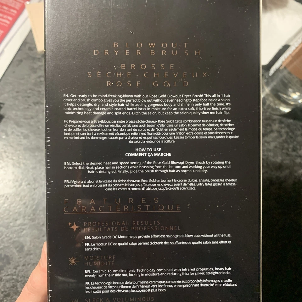 FoxyBae Rose Gold Cepillo Secador Soplado NUEVO Secador, Rápido, Fácil 2 en 1 Foto 3 de 4