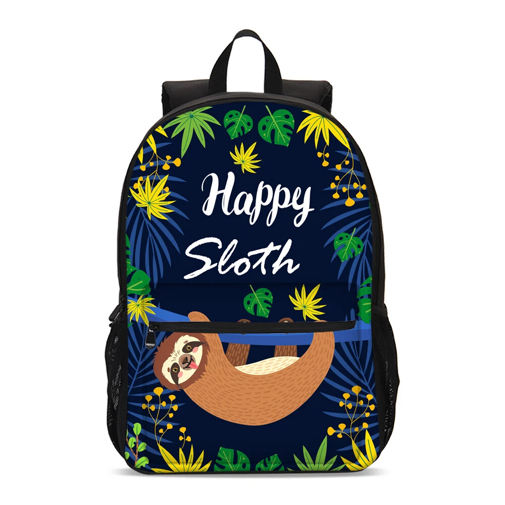 Happy Baby Sloth Students Backpack, School Bag, Back To School Gift
