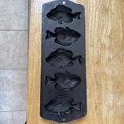 Vtg Lodge 5PP2 Cast Iron Perch Bluegill Fish Cornbread Pan Muffin Hushpuppy Mold