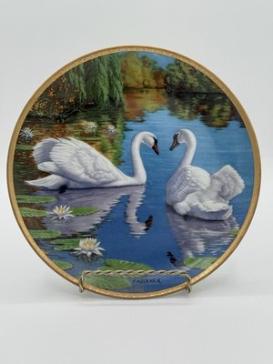 1988 The Swan Plate Elegant Birds Series James Faulkner WS George Fine China 8''