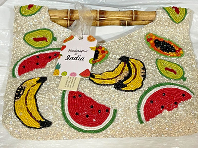 NWT Release Handcrafted In India Fruit Banana Watermelon Beaded Bag Viral TikTok