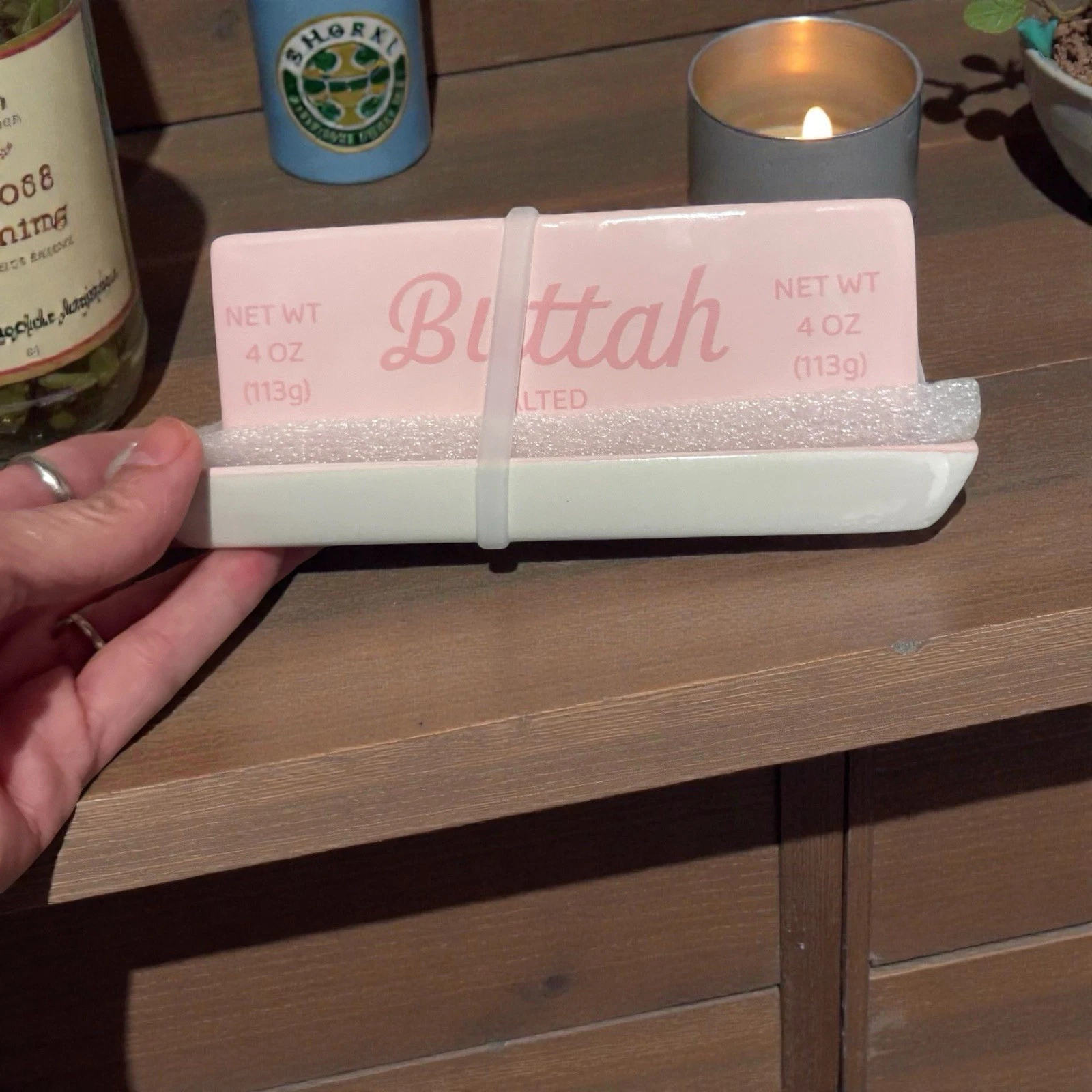Buttah Butter Dish In Pink And White