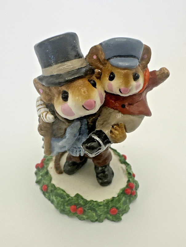 Wee Forest Folk Bob Cratchit Tiny Tim CC-2 Annette Petersen 1987 WFF Christmas
