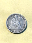 1875-CC Seated Liberty Dime Mint Mark Below Bow Tough Variety!  Gorgeous VF / VG
